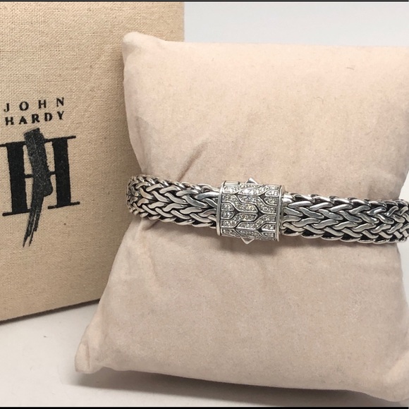 John Hardy 11mm Diamond Clasp Classic Chain Bracelet .925 - Picture 2 of 9